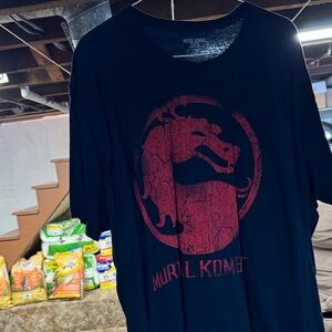 Black T-Shirt with Red Mortal Kombat Logo